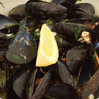 Dish with sautéd mussels